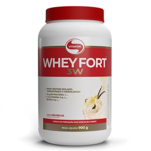 Whey Fort 3W (Whey Protein Hidrolisado, Isolado e Concentrado) Sabor Baunilha 900g - Vitafor