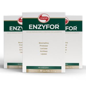 Kit 3x Enzyfor Mix de Enzimas 30 Sachês de 3g -Vitafor