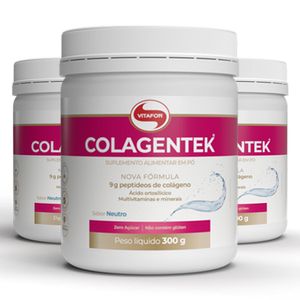 Kit 3x Colagentek Pote 300g Neutro - Vitafor