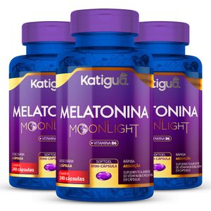 Kit 3x Melatonina Moonlight (210mcg) 240 Cápsulas - Katiguá