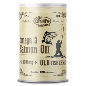 Ômega 3 Old Fisherman - Óleo de Salmão Importado (1000mg) 120 Cápsulas - Unilife