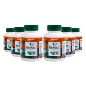 Kit 6x Spirulina Orgânica 90g 180 Comprimidos - Fazenda Tamanduá