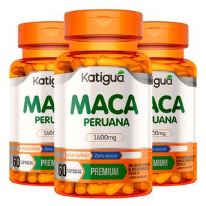 Kit 3x Maca Peruana Premium (400mg) 60 Cápsulas - Katiguá