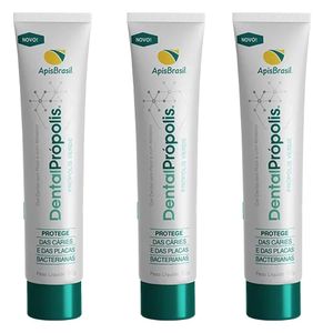 Kit 3x Gel dental de Própolis Verde (Sem Abrasivo e Sem Flúor) 80g - Apis Brasil