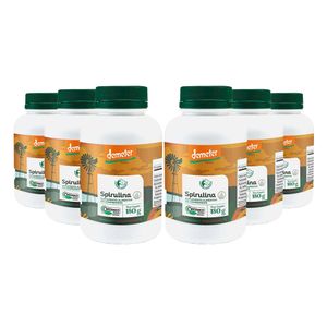 Kit 6x Spirulina Orgânica 180g 360 Comprimidos - Fazenda Tamanduá