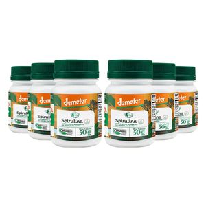 Kit 6x Spirulina Orgânica Certificada 50g em Pó - Fazenda Tamanduá