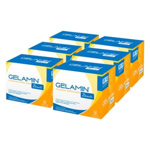 Kit 6x Gelamin Beauté - Colágeno Hidrolisado 30 Sachês de 10g Sabor Tangerina - Advanced Nutrition
