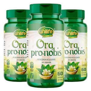 Kit 3x Ora Pro-Nóbis (450mg) 60 Cápsulas Vegetarianas - Unilife