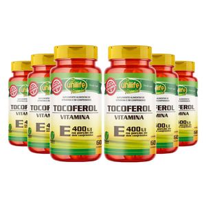 Kit 6x Vitamina E Tocoferol (400UI) 60 Comprimidos - Unilife