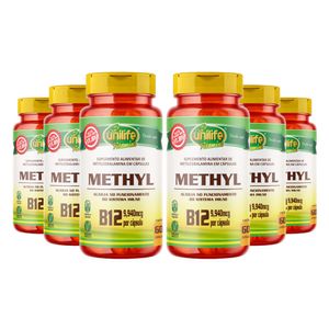 Kit 6x Vitamina B12 Metilcobalamina 60 Cápsulas Vegetarianas - Unilife