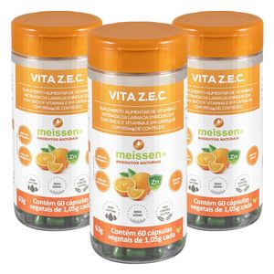 Kit 3x Vitamina C Vitamina E con Zinc (950mg) 60 Cápsulas - Meissen