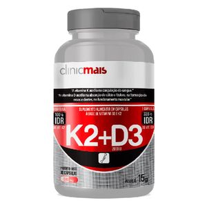 Vitamina K2 + D3 (500mg) 30 Cápsulas - Chá Mais