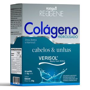 Colágeno Verisol Cabelo e Unhas (10 Sachês de 5g) Natural Reggene - Katiguá