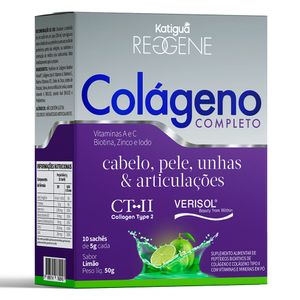 Colágeno Completo Verisol e Colágeno Tipo II (10 Sachês de 5g) Limão - Katiguá
