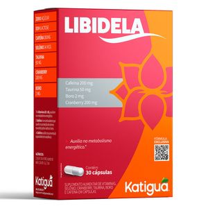 Libidela (Cranberry, Cafeína, Taurina e Boro) 30 Cápsulas - Katiguá