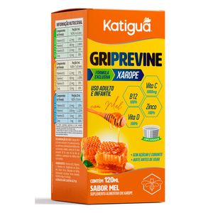 Griprevine (Vitaminas C, D, B12 e Zinco) Sabor Mel 120 ml  - Katiguá