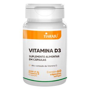 Vitamina D3 (2.000UI) 60 Cápsulas - Tiarajú