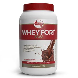 Whey Fort 3W (Proteína de Suero Hidrolizada, Aislada y Concentrada) Sabor Mochaccino 900g - Vitafor