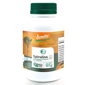 Espirulina Orgánica (500mg) 125g 240 Cápsulas - Fazenda Tamanduá