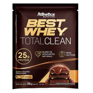 Best Whey Total Clean Sabor Chocolate em Sachê de 36g  - Athletica Nutrition