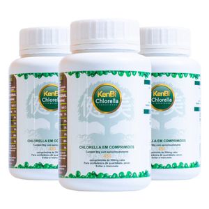 Kit 3x Chlorella Kenbi 100% Pura 450 Comprimidos