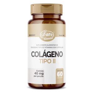 Colágeno Tipo II com Vitamina D (400mg) 60 Cápsulas - Unilife