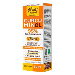 Curcuminol (Curcumina, Condroitina e Colágeno Tipo II) Sabor Abacaxi com Gengibre 30ml - Unilife