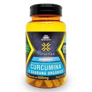 Turmerax Energy - Cúrcuma Orgânica com Guaraná (130mg de Curcumina) 60 Cápsulas - Kampo de Ervas
