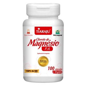 Cloreto de Magnésio PA (260mg) 100+10 Cápsulas - Tiarajú