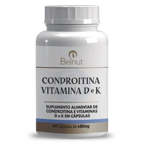 Condroitina com Vitamina D e K (480mg) 60 Cápsulas - Belnut