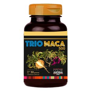 Trio de Maca (Maca Peruana Amarela, Vermelha, Preta) 60 Cápsulas - Color Andina