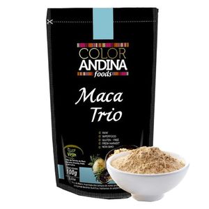 Trio de Maca (Maca Peruana Amarela, Vermelha, Preta) em pó 100g - Color Andina