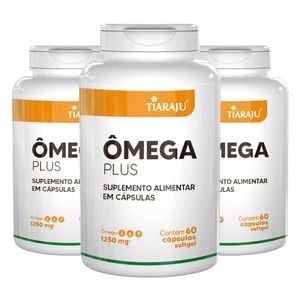 Kit 3x Ômega Plus (Óleo de Cártamo e Óleo de Linhaça Dourada) 60 Cápsulas - Tiarajú