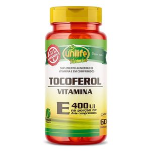 Vitamina E Tocoferol (400UI) 60 Comprimidos - Unilife