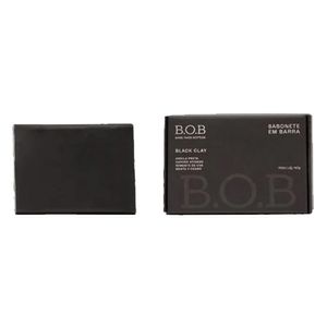 Sabonete em Barra Black Clay (Argila preta, Carvão Ativado, Semente de Uva, Menta e Cedro) 140g - B.O.B