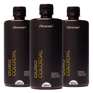 Kit 3x Ouro Coloidal (338ppm) 500ml - Almacura