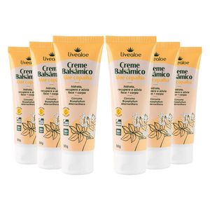 Kit 6x Creme Balsâmico Aloe Copaíba (Cúrcuma, Bryophyllium, Alternanthera) 50g - LiveAloe