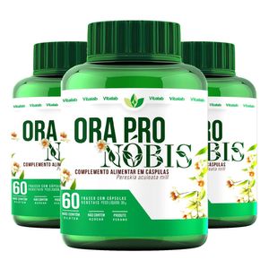 Kit 3x Ora-pro-nóbis 60 Cápsulas - Vitalab