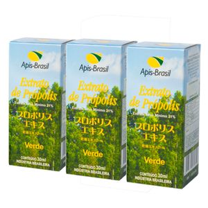 Kit 3x Extracto de Propóleo Verde (21%) 30ml - Apis Brasil