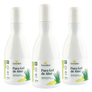 Kit 3x Gel Puro de Aloe (Aloe Vera) 210ml - LiveAloe