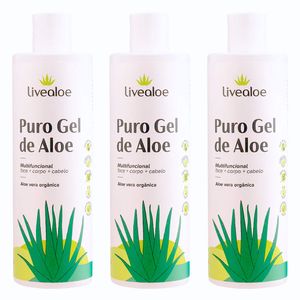 Kit 3x Gel Puro de Aloe (Aloe Vera) 500ml - LiveAloe