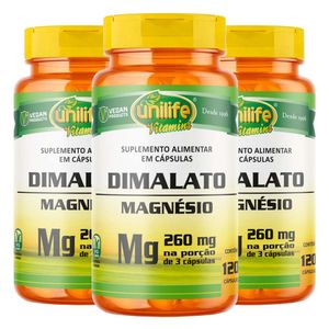 Kit 3x Magnésio Dimalato (800mg) 120 Cápsulas - Unilife