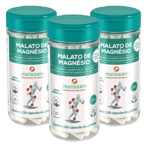 Kit 3x Magnesio Malato (500mg) 120 Cápsulas - Meissen