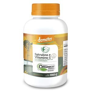 Spirulina Orgânica c Vit C (500mg) 180g 360 Comprimidos - Fazenda Tamanduá