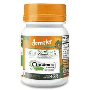 Spirulina Orgânica c Vit C (500mg) 45g 90 Comprimidos - Fazenda Tamanduá