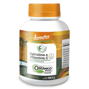 Spirulina Orgânica c Vit C (500mg) 90g 180 Comprimidos - Fazenda Tamanduá