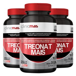 Kit 3x Treonat Mais - Magnésio Treonato (530mg) 60 Cápsulas - Chá Mais