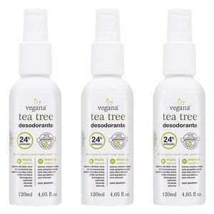 Kit 3x Desodorante Tea Tree (Melaleuca) 120ml - Vegana Wnf