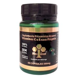 Vitaminas C y E con Propóleo Verde 85% Extracto Seco (500mg) 60 Cápsulas - Wax Green