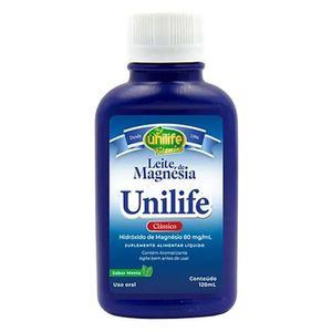 Leite de Magnésia (8% Hidróxido de Magnésio) Sabor Menta 120ml - Unilife